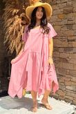 Made in Italy Tiggy Pure Cotton Smock Dress Indian Pink /5 =